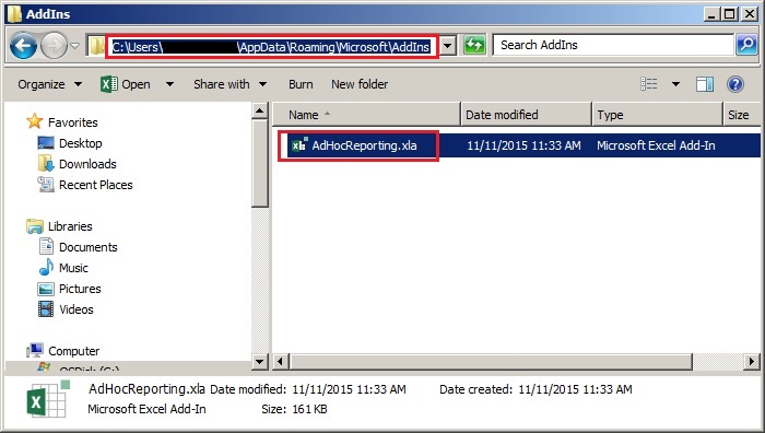 Install The Excel Add In For Ad Hoc Reporting