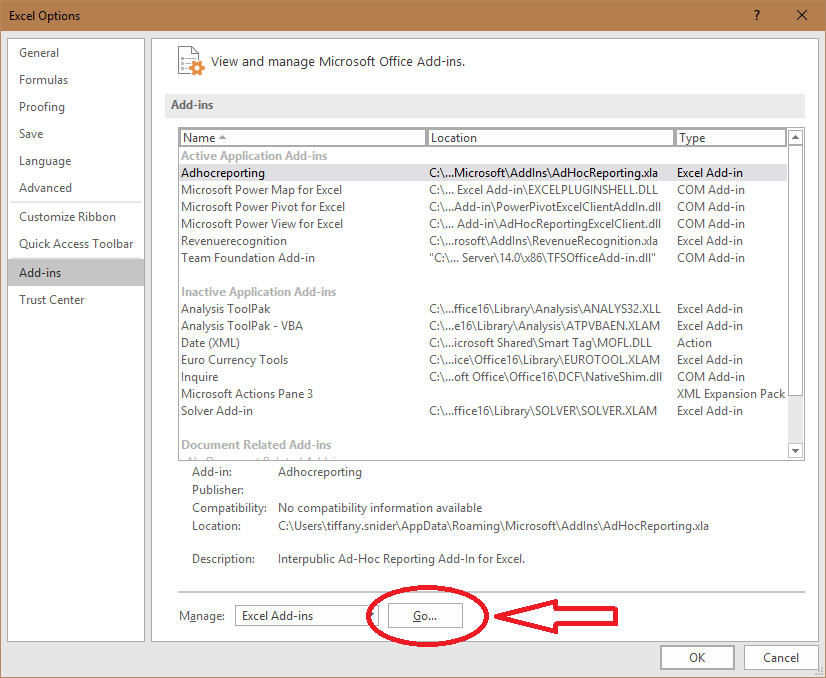 Install The Excel Add In For Ad Hoc Reporting